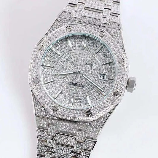 Stainless Steel Crystal Diamond Luxurious Waterproof Mechanical Watch - 4347Louisville