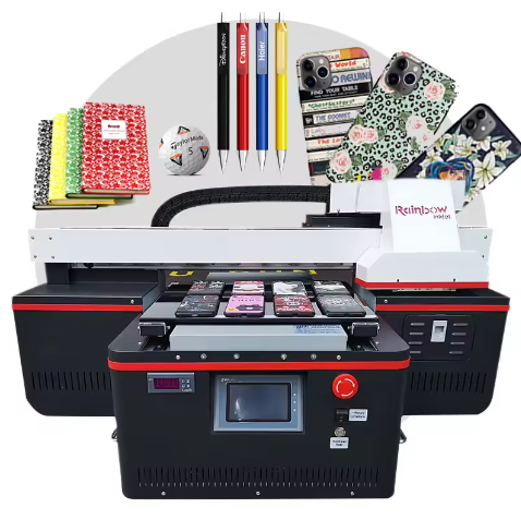 UV led flatbed printer double print heads for gift box printing with varnish industrial level UV printer