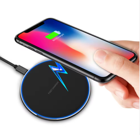 10W led light Qi Wireless Phone Charger pad stand 10w Portable Fast charging Wireless Charger for iPhone