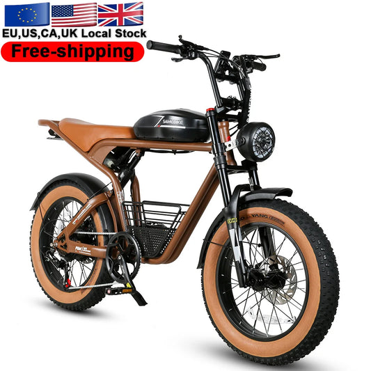 2023 Newest SAMEBIKE EU warehouse 1000W Fat Tire Adult off road electric bike motorcycles - 4347Louisville