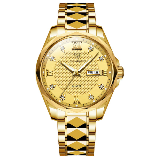 Luxury Stainless Steel Gold Quartz Wrist Diamond Watches For Men - 4347Louisville